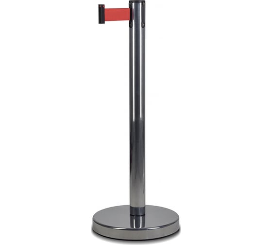 Стойка ограждения Rusbarrier с лентой 3 м BSLN-326333 CHROME red