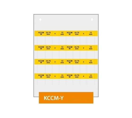 Ламинированные самоклеящиеся кабельные этикетки Klemsan KCCM-Y 67.5x25, прозрачно-желтая, размер карты 116x165мм 160 шт. 0.0.0.8.08902