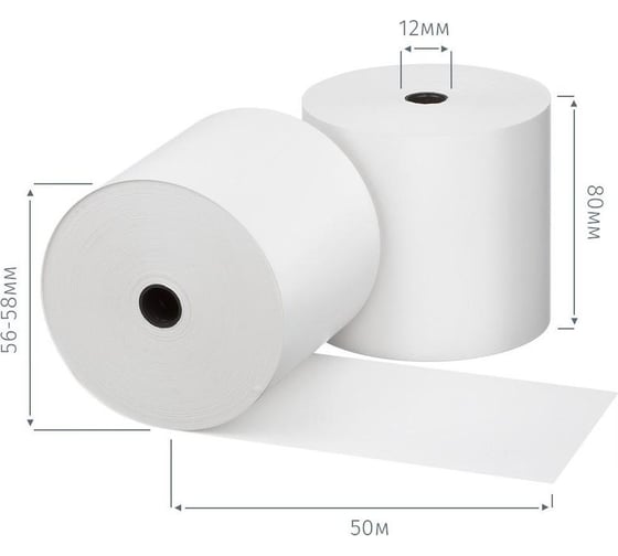 Ролики для касс ООО Комус 80x80x12 мм, 50 м, из т/б, 10 шт. 858927