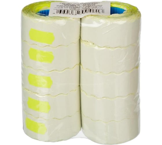 Этикет лента ООО Комус 26x12, желтая, волна, 1000 шт. в рулоне, 10 рул. 72147