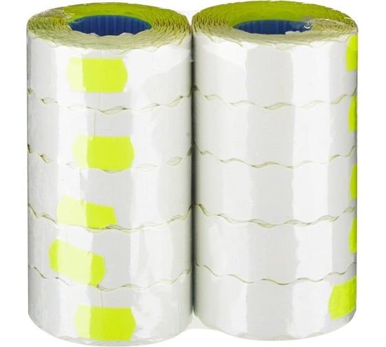Этикет лента ООО Комус 22x12, желтая, волна, 1000 шт. в рулоне, 10 рул. 72143