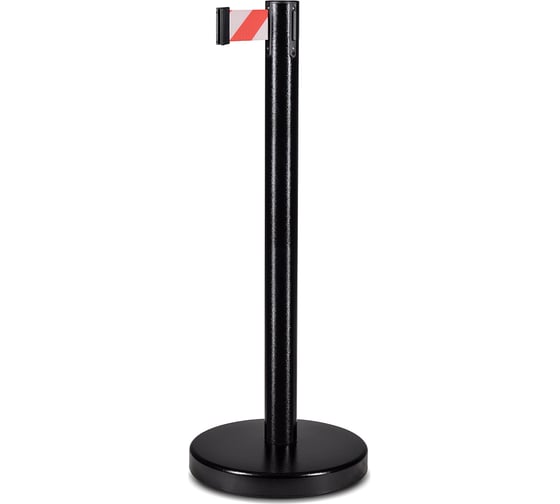 Стойка ограждения RUSBARRIER с лентой 2 м BSLN-326332 BLACK red/white