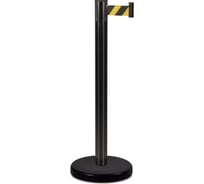 Стойка ограждения RUSBARRIER с лентой 2 м BSLN-Х86332 BLACK yellow/black