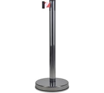 Стойка ограждения RUSBARRIER с лентой 5 м BSLN-327635 CHROME red/white