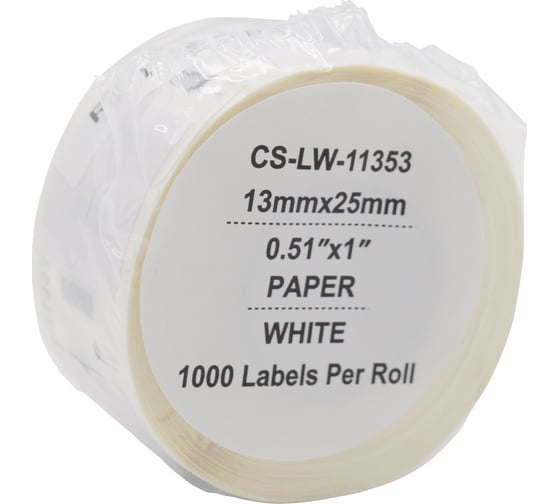 Этикетки CACTUS CS-LW-11353 сег.:25x13мм черный белый 1000шт/рул Dymo Label Writer 450/4XL 1934419