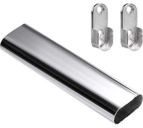 Труба мебельная Mebax овальная, с креплениями, 15x30x0,7x1500 мм, Хром 00-00003083