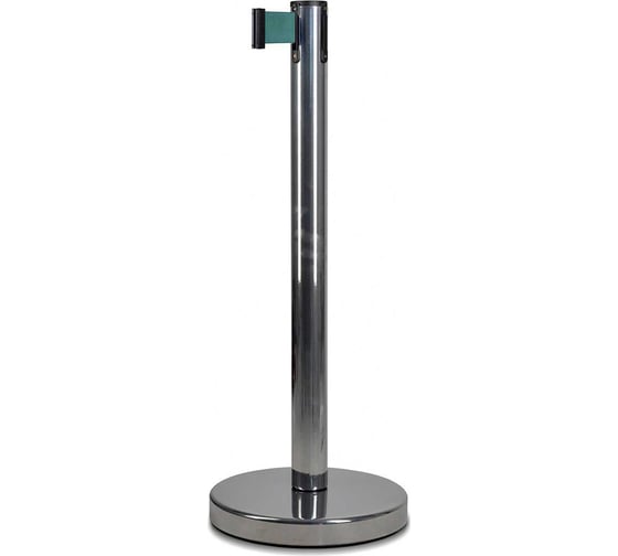 Стойка ограждения RUSBARRIER с лентой 5 м BSLN-327635 CHROME green