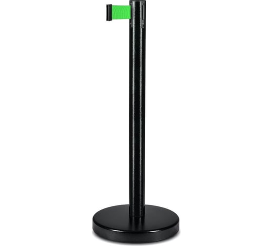 Стойка ограждения RUSBARRIER с лентой 5 м BSLN-327635 BLACK green 1