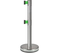 Стойка ограждения RUSBARRIER c 2 лентами, 3 м BS2LN-226323 green