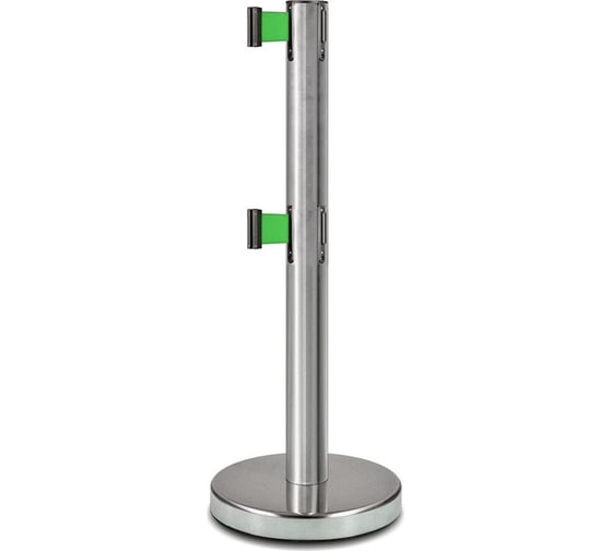 Стойка ограждения RUSBARRIER c 2 лентами, 3 м BS2LN-226323 green 1