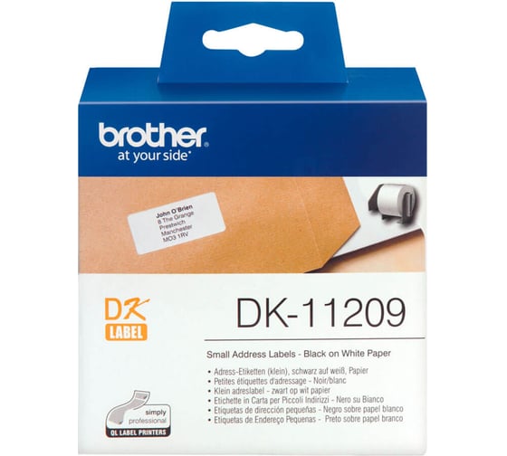 Лента Solution print SP DK11209 (Brother DK11209) 62x29 мм, черный на белом 248609