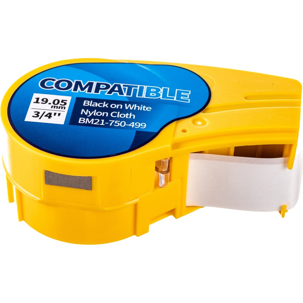 Лента Русмарк BM21-750-499, 19.05мм/4.87м нейлон, черная на белом BMP21 ...