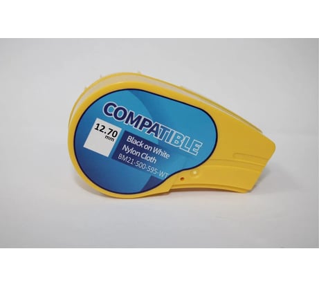 Лента Русмарк BM21-500-595-WT, 12.7мм/6.4м винил, черная на белом BMP21 Plus , BMP210 Китай RM142807