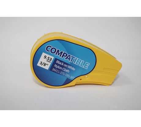 Лента Русмарк B M21-375-595-WT, 9.53мм/6.4м винил, черная на белом BMP21 Plus , Китай RM142800-21