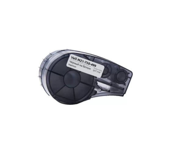 Картридж Vell M21-750-499 (19.05 мм / 4.87 м, нейлон, черный на белом, VL110895) 375069