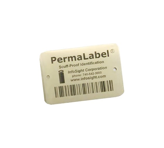Металлическая бирка InfoSight погодо- и механостойкая 76х25х0,2мм PermaLabel ITM20109