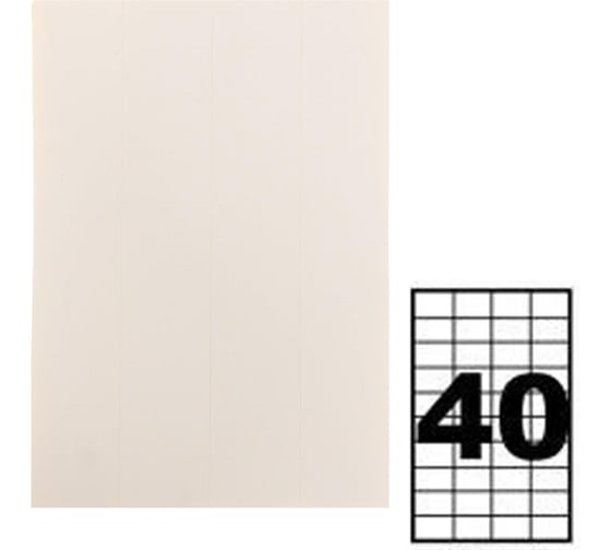 Самоклеящиеся этикетки Calligrata А4 50л 80г/м на листе 40 этикеток, размер: 48,5х25,4мм белые 5483844