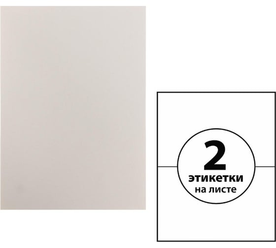 Этикетки Calligrata А4 самоклеящиеся 50л 80г/м на листе 2 этикетки, размер 210х148мм белые 5483833