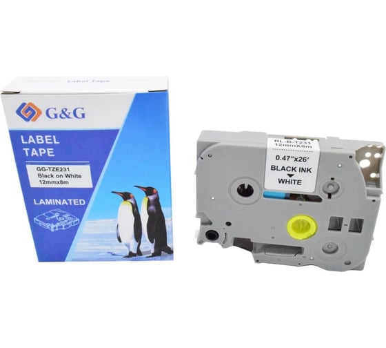 Картридж ленточный G&G GG-TZE231 черный на белом 12x8 для Brother 1010/1280/1280VP/2700VP 2073221
