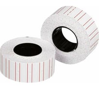 Этикет-лента Офисмаг 21x12 мм прямоугольная, белая с красной полосой, комплект 10 рулонов по 1000 этикеток 117546