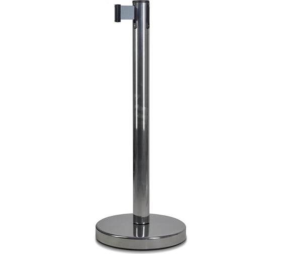 Стойка ограждения RUSBARRIER с лентой 5 м BSLN-327635 CHROME grey