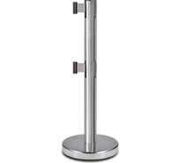 Стойка ограждения c 2 лентами Rusbarrier 2 м BS2LN-236322 grey