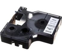 Лента Vell VL-D-S0720680/40913 (9 мм х 7 м, черный на белом) 328633