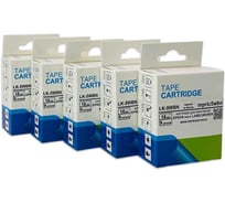 Картридж с лентой Маркерпром Комплект 5 шт. LK5WBN к принтерам Epson Labelworks, полиэстер черный на белом, 18мм х 9м mprlc5wbn-05