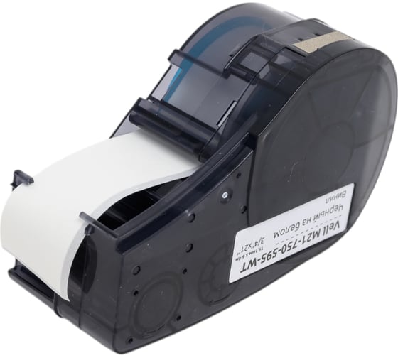 Картридж Vell M21-750-595-WT (19.1 мм, 6.4 м, винил, черный на белом, VL142797) 375080