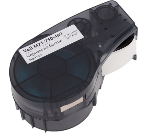 Картридж Vell M21-750-499 (19.1 мм, 4.87 м, нейлон, черный на белом, VL110895) 375069