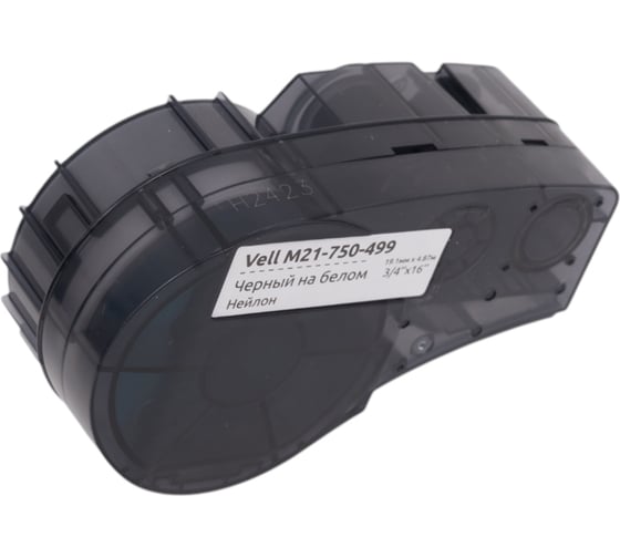 Картридж Vell M21-750-499 (19.1 мм, 4.87 м, нейлон, черный на белом, VL110895) 375069
