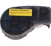 Картридж Vell M21-750-595-YL (19.1 мм, 6.4 м, винил, черный на желтом, VL142811) 375081