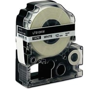 Картридж с лентой МАРКЕРПРОМ LTS12KW к принтерам Epson Labelworks, черный на белом, лабораторная низкотемпературная этикетка, 12мм х 5 м. mprlc4lkw