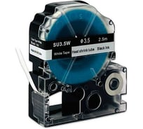 Картридж с термоусадочной трубкой МАРКЕРПРОМ SU3.5W, диам.3.5mm, к принтерам Epson Labelworks, черный на белом, 6мм - 2,5 м mprlc2tbn