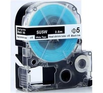 Картридж с термоусадочной трубкой МАРКЕРПРОМ SU5W, диам.5mm, к принтерам Epson Labelworks, черный на белом, 9мм- 2,5 м mprlc3tbn