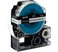 Картридж с термоусадочной трубкой МАРКЕРПРОМ SU7W, диам.7mm, к принтерам Epson Labelworks, черный на белом, 12мм - 2,5 м mprlc4tbn