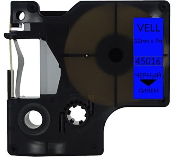 Лента Vell VL-D-S0720560/45016 (12 мм х 7 м, черный на синем) 328664 1