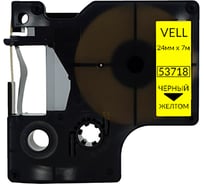 Лента VL-D-S0720980/53718 (24 мм х 7 м, черный на желтом) Vell 328694