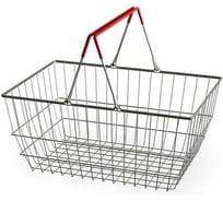 Корзина для торгового зала ЮНИТРЕЙД с 2-мя ручками, красный кембрик, 04.03.002.01.11.0001.00