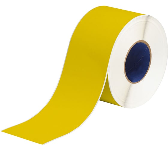 Этикетка МАРКЕРПРОМ LAB-T-100x20m-101Y-1 желтый полиэстер глянцевый с усил. клеем, ширина 100мм, в рулоне 20 п.м., втулка 40 мм (совместима с SPT-100/105) mpr02207
