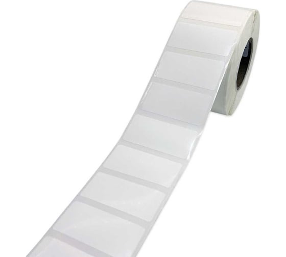 Этикетка МАРКЕРПРОМ LAB-T-50x25-101-1-1,1(40) белый полиэстер глянцевый с усил. клеем, 50х25 мм, в рулоне 1100 шт., втулка 40 мм (совместима с NPP-50x25) mpr02194
