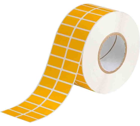 Этикетка МАРКЕРПРОМ LAB-T-20x10-101Y-2-5(40) желтый полиэстер глянцевый с усил. клеем, 20х10 мм, в рулоне 5000 шт., втулка 40 мм (совместима с NPP-20x10) mpr02192