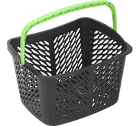 Корзина покупательская reklime, 20 л, черная, ручка зеленая БП-00005295