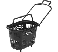 Корзина-тележка покупательская Reklime B35.ECO, черная, ручка черная БП-00005228