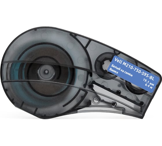 Картридж Vell M210-750-595-BL 19.1мм х 6.4м, винил, белый на синем, VL142794CH 1397692