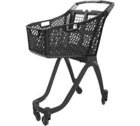 Тележка покупательская пластиковая reklime, 60 л, черная, ручка дисплей БП-00003733