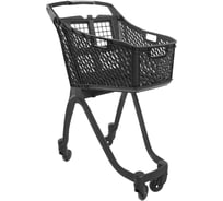 Тележка покупательская пластиковая reklime, 60 л, серая, ручка дисплей БП-00006223