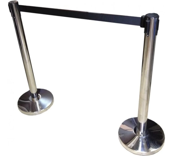 Столбик с вытяжной лентой черного цвета T-ROLL L-3 метра TRM-001