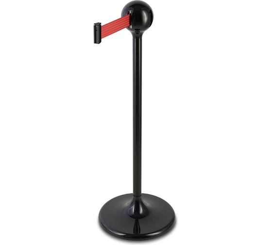 Стойка ограждения с лентой Rusbarrier SPHEREBARRIER BLACK red 3м