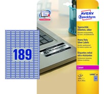 Самоклеящиеся этикетки Avery Zweckform серебристые полиэстер 25.4x10 мм 3780 шт. L6008-20